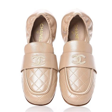 chanel moccasin loafer|chanel quilted loafers beige.